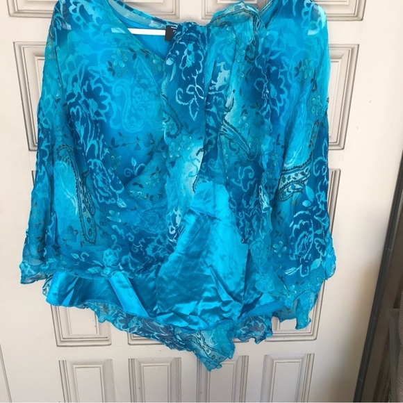 NYCity Design Co Silk Poncho w Tank Beautiful Plus Sz1X - Picture 4 of 7